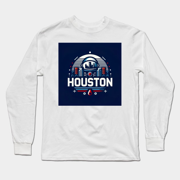 Houston City Design Long Sleeve T-Shirt by unrealartwork